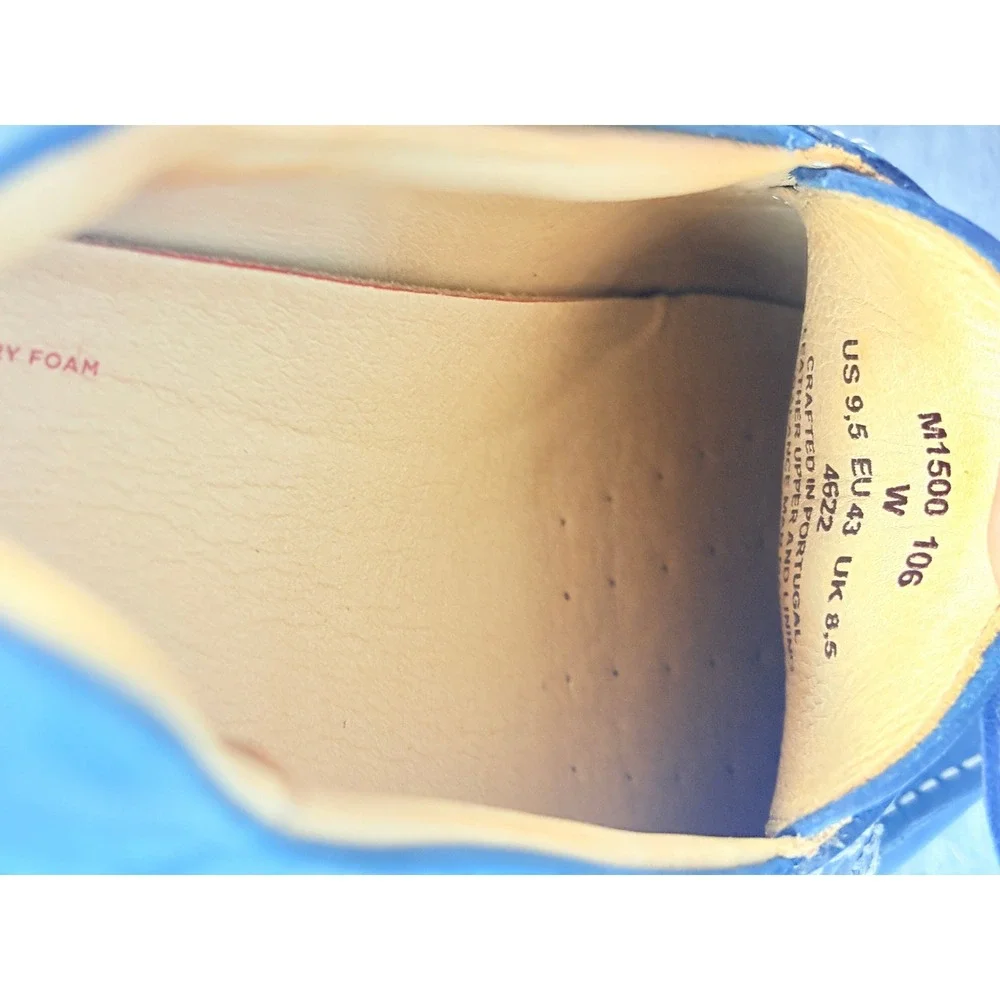 Samuel Hubbard New Endeavor Boat Shoes Driftwood Blue Leather Mens 9.5 Wide